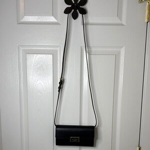 Kate Spade Black Leather Crossbody Bag Minimalist Design Practically New